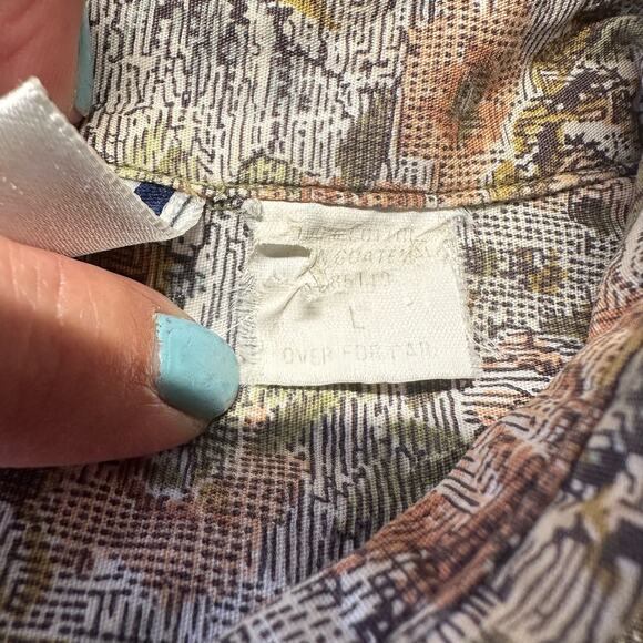 Vtg Bill Blass English Floral Shirt Sz L‎ Lace Trim Collar Long Sleeve Button Up - Picture 3 of 11